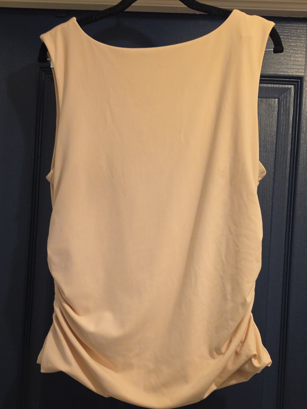 Open Edit Large Womens Ruched Boatneck Sleeveless Tank Top in Soft Pink